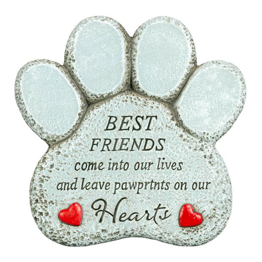 Best Friends Pawprint Memorial Stone
