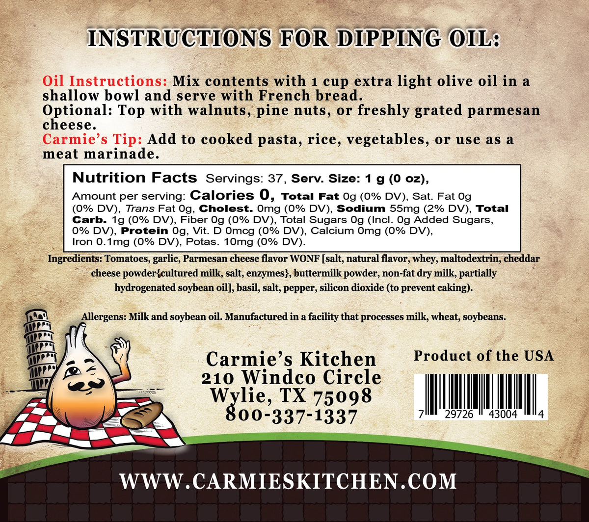 Bread Dipping Oil Mixes – Choose Your Flavor