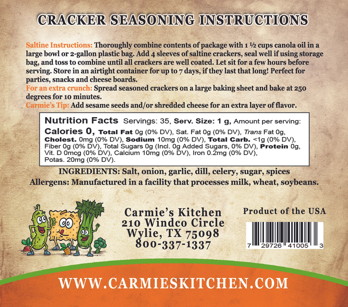 Seasoned Cracker Mixes – Choose Your Flavor