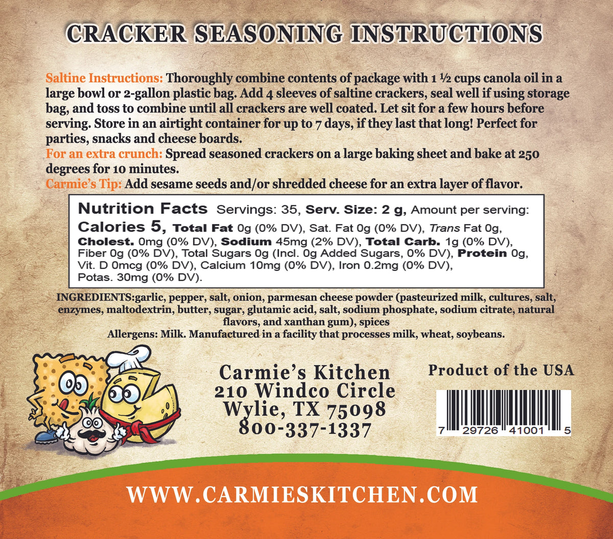 Seasoned Cracker Mixes – Choose Your Flavor