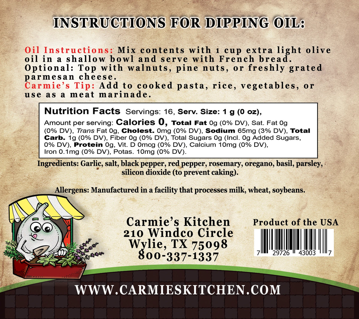 Bread Dipping Oil Mixes – Choose Your Flavor